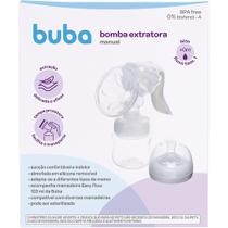 Kit Bomba Extratora Manual E Mamadeira 120ML Tira Leite Materno Confortável Silicone Buba