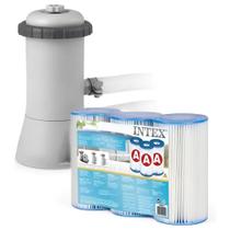 Kit Bomba Filtrante Intex 3.785 L/H para Piscinas com 3 Cartuchos Refil Tipo A