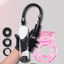 kit Bomba Peniana mais Anel Peniano com vibro Kit potencializador Masculino Egg Masturbador Capa Peniana Sexy Import