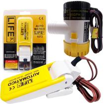 Kit Bomba Porão Barco 1100GPH 12V + Sensor Fluxo 20AMP Lifek