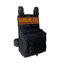Kit Bombeiro Civil Bornal Fn Com Bolso Duplo Preto + Patch Emborrachado - Desert Coldres