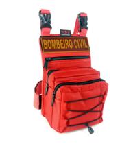 Kit Bombeiro Civil Bornal Fn Com Bolso Duplo Vermelho + Patch Emborrachado - Desert Coldres
