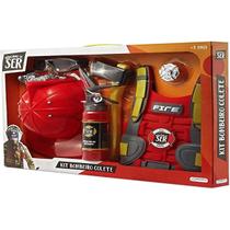 Kit bombeiro com colete brincando de ser - multikids br963