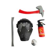 Kit Bombeiro De Plastico 5 Peças Jr Toys