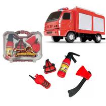 Kit Bombeiro Maleta e Carrinho Acessório Didático Brinquedo Kit Bombeiro Maleta e Carrinho Acessório Didático Brinquedo