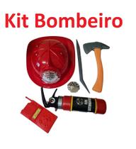 Kit Bombeiro Resgate Com Capacete 6 Peças Brinquedo Infantil
