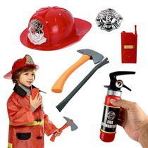 Kit Bombeiro resgate Infantil Brinquedo capacete Acessórios