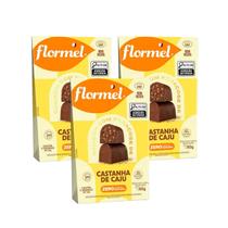 Kit Bombom Chocolate Com Castanha De Caju Zero Açúcar - Flormel 3 Caixas 60g Kit Bombom Chocolate Com Castanha De Caju Zero Açúcar - Flormel 3 Caixas 60g