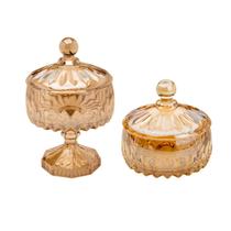 Kit Bomboniere POTICHE CRISTAL Wolff Baleiro Pote Vidro Cor:Louise Ambar Kit Bomboniere POTICHE CRISTAL Wolff Baleiro Pote Vidro Cor:Louise Ambar