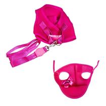 Kit Boné E Coleira Para Cães - Colete E Boné Aerado Rosa P Kit Boné E Coleira Para Cães - Colete E Boné Aerado Rosa P