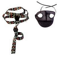 Kit Boné E Coleira Peitoral Para Cães E Gatos Nº3 - Preto