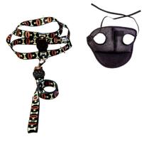 Kit Boné E Coleira Peitoral Para Cães E Gatos Nº4 - Preto