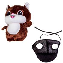 Kit Boné E Pelúcia Esquilo Para Cães E Gatos - Gg