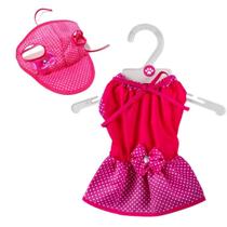 Kit Boné E Vestido De Verão - Rosa Poa G Kit Boné E Vestido De Verão - Rosa Poa G