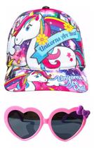 Kit Boné Infantil E Óculos De Sol Verão Meninas Kit Boné Infantil E Óculos De Sol Verão Meninas