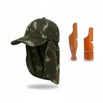 Kit Boné Proteção + Apitos de Caça Perdiz 27 Apito Jacutinga Kit Boné Proteção + Apitos de Caça Perdiz 27 Apito Jacutinga
