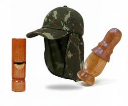 Kit Boné Proteção + Apitos de Caça Perdiz 27 e Apito Aracuã Kit Boné Proteção + Apitos de Caça Perdiz 27 e Apito Aracuã