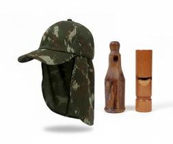 Kit Boné Proteção + Apitos de Caça Perdiz 27 e Apito Rola Kit Boné Proteção + Apitos de Caça Perdiz 27 e Apito Rola