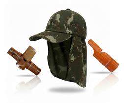 Kit Boné Proteção + Apitos de Caça Perdiz 27 e Apito Uru Kit Boné Proteção + Apitos de Caça Perdiz 27 e Apito Uru