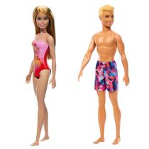 Kit Boneca Barbie Loira Praia e Piscina + Boneco Ken Mattel