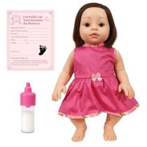 Kit Boneca Bebê Baby Isa Loira Sid Nyl Vinil C/ Mamadeira Certidão