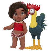 Kit Boneca Bebê Moana Fofinha E Galinho Hei Hei Lançamento