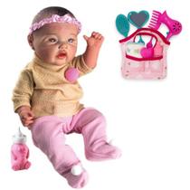 Kit Boneca Bebê Reborn Brinquedo Realista +Bolsa Maternidade