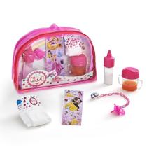 Kit Boneca Bolsa Infantil Mamadeira leitinho chupeta fralda brinquedo 1006 acessórios rosa ED1 Brinquedos