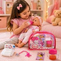 Kit Boneca Bolsa Infantil Mamadeira Magica chupeta prendedor rosa fralda descartavel bebe reborn pequena acessórios ED1 Brinquedos Kit Boneca Bolsa Infantil Mamadeira Magica chupeta prendedor rosa fralda descartavel bebe reborn pequena acessórios ED1 Brinquedos