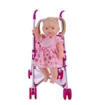 Kit Boneca Elisi Cabelo Loiro 30 Frases Com Carrinho de Bebê