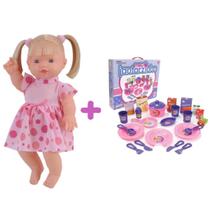 Kit Boneca Elisi Cabelo Loiro Fala 30 Frases Com Jantarzinho