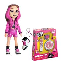 Kit Boneca Emilly Vick + Maquiagem Beauty Mix Dos Rosa - Brink Model