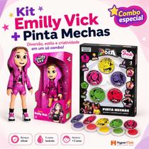 Kit Boneca Emilly Vick + Pinta Mechas Dos Rosa Kit Boneca Emilly Vick + Pinta Mechas Dos Rosa