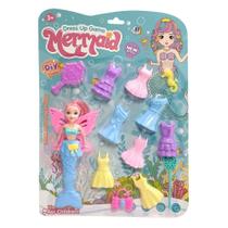 Kit Boneca Fada Sereia Com Acessórios Domni