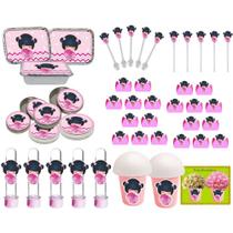 Kit Boneca Japonesa Kokeshi rosa 106 Peças (10 pessoas)