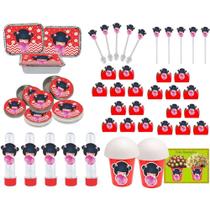 Kit Boneca Japonesa Kokeshi vermelha 106 Peças (10 pessoas)