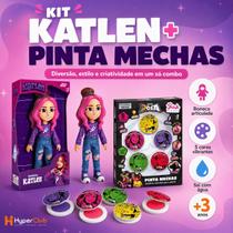 Kit Boneca Katlen dos Rosas + Pinta Mechas cabelo Dos Rosa