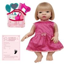 Kit Boneca Kiss Tipo Reborn Loira Menina C/ Bolsa Maternidade Kit Boneca Kiss Tipo Reborn Loira Menina C/ Bolsa Maternidade