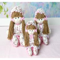 Kit boneca luiza vestido floral - 3 pçs