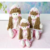 Kit boneca luiza vestido floral - 3 pçs