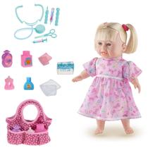 Kit Boneca Menina Rafaeli Consulta Médico + Bolsa Acessórios - Milk Brinquedo