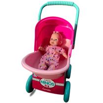 Kit Boneca Mila Bebê Reborn Realista Baby Fala Frases Infantil Som Bambola Carrinho Rosa Infantil Grande Coleção Ninos Para Passeio Cotiplás 2215