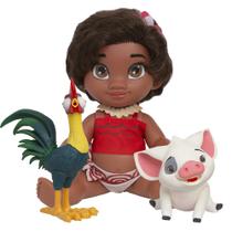 Kit Boneca Moana Bebê Porquinho Pua Galo Hei Hei Cotiplás