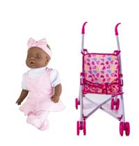 Kit Boneca Orações Reza Ora Pai Nosso Judy Negra + Carrinho