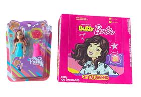 Kit Boneca Patty c/ acessório +100un Chiclete Barbie Sortido