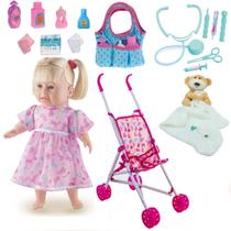Kit Boneca Rafaeli 1ª Consulta + Naninha C/ Carrinho e Bolsa Kit Boneca Rafaeli 1ª Consulta + Naninha C/ Carrinho e Bolsa