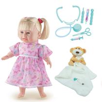 Kit Boneca Rafaeli Brincadeira de Consulta Médica + Naninha