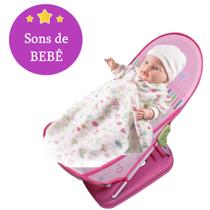 Kit Boneca Rose Ring Sons de Bebe + Berço de Descanso Kit Boneca Rose Ring Sons de Bebe + Berço de Descanso
