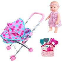 Kit Boneca Sapeka Faz Xixi Carrinho Berço Bolsa Maternidade Kit Boneca Sapeka Faz Xixi Carrinho Berço Bolsa Maternidade