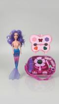 Kit Boneca Sereia Maquiagem Bolsa Infantil 3pçs Kit Boneca Sereia Maquiagem Bolsa Infantil 3pçs